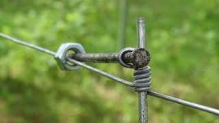 Wire Tensioning System Using Nails and Hex Nut  Fence Wire Tensioner [upl. by Popele330]