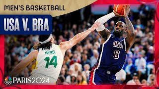 Team USA is ON TO THE SEMIS in mens basketball after blasting Brazil  Paris Olympics  NBC Sports [upl. by Bethena]