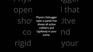 Tips 26  Physics Debug in unity 3d  Learn Unity  Game Developer Unity unitygamedevelopment [upl. by Drauode]