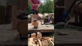 Underhand chop training Professional timbersports Mark Bouquin [upl. by Chucho]