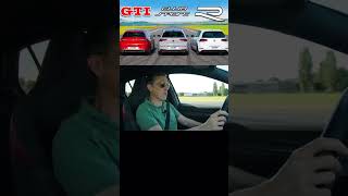 VW Golf GTI MK8 VS VW Golf GTI Club Sport MK8 VS VW Golf R MK75  golfgti gtiperformance vw gti [upl. by Annoya579]