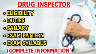 Drug inspector  Eligibility Exam syllabus Exam pattern Duties Salary  Pharma lectures [upl. by Dudden]