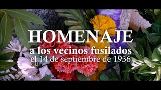 HOMENAJE a los vecinos fusilados el 14 de septiembre de 1936  La Cartuja Baja Zaragoza 2024 [upl. by Eeclehc690]