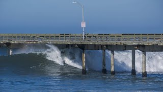 Closed Ocean Beach Pier suffers more damage from high surf [upl. by Gena]