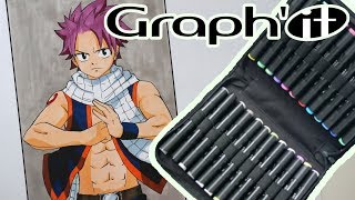 GRAPHIT Alcohol Based Markers  Drawing Natsu [upl. by Orian]