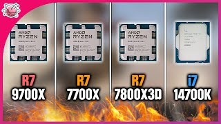 R7 9700X vs R7 7800X3D vs R7 7700 vs i714700K  Real Gaming Benchmark  FHD [upl. by Adalie]