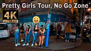 Pretty gilrs Tour No Go Zone Santa Fe neighborhood Bogota Colombia 4k HDR [upl. by Nosreve]