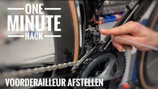 Razendsnel je mechanische VOORDERAILLEUR fiets afstellen  One Minute Bike Hack 11 [upl. by Romo]