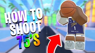 HOW to SHOOT a 75 on PCLAPTOP in ROBLOX HOOPZ HOOPZ TUTORIAL [upl. by Atlante932]