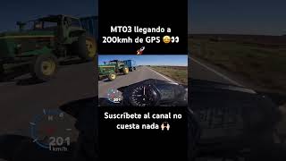 MT03 a 200kmh medido GPS motos automobile mt03 moto gopro mt3 motovlog [upl. by Robinette]