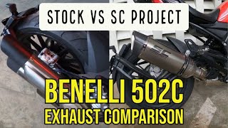 Benelli 502C Custom Exhaust with SC Project SCR1  Sound Comparison  Sound Test  Best Exhaust [upl. by Aztiram]