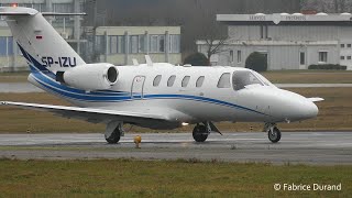 SPIZU Bartolini Air  Cessna 525 Citation CJ1 SaintEtienne Loire Airport EBULFMH [upl. by Ahsikal797]