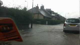 Flooding on Feus Road Perth UK [upl. by Nnaaras]