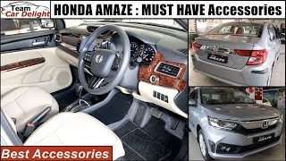 Honda Amaze Modified  Must Have Accessories  Amaze 2020 Accessories [upl. by Clava]