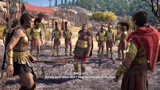 Assassins Creed Odyssey  Nikolaos Stops Kassandra amp Stentor From Fighting [upl. by Onitnatsnoc]