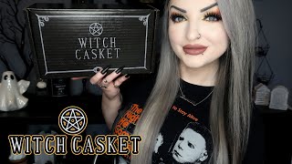 Witch Casket Monthly Subscription Box Unboxing  Turn around Magick  August 2024 [upl. by Hyps]