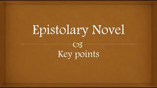 Epistolary Novel Key points in TAMIL [upl. by Tletski498]