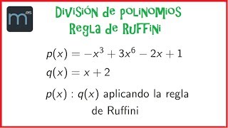 Regla de Ruffini para la división de polinomios dividir polinomios [upl. by Otina]