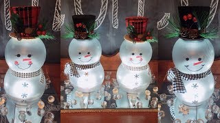 Dollar Tree DIY LIGHTED Mr amp Mrs Snowmen  Christmas  Winter Home Decor [upl. by Dleifniw]