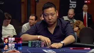 Sick Poker Hand at the EPT Prague Main Event Final Table  PokerStars [upl. by Adis]