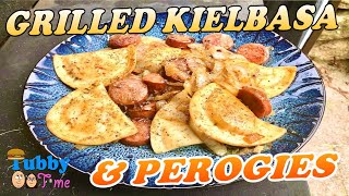 HOW TO MAKE KIELBASA AND PIEROGIES ON THE GRIDDLE  A Classic Polish Recipe [upl. by Annohs95]