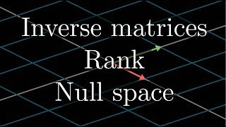 Inverse matrices column space and null space  Chapter 7 Essence of linear algebra [upl. by Leupold]