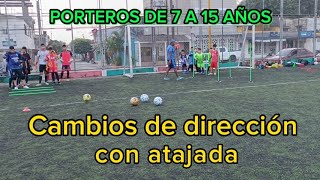 Entrenamiento para porteros de 7 a 15 años cambios de direccion y atajada [upl. by Aneram]