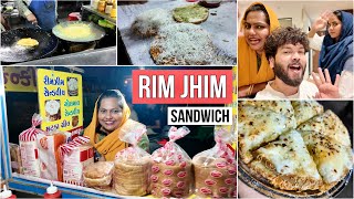 Famous Rim Jhim Sandwich Of Surat Gujarat 😋  Roaming And Eating Street Foods 😍😋  Suhana  Mashura [upl. by Suckram599]