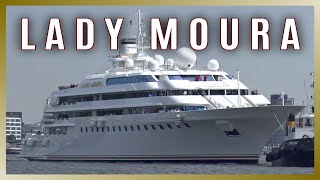 105m SuperYacht LADY MOURA docking in Hamburg [upl. by Colin]