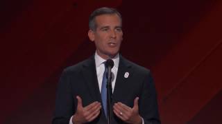 Mayor Eric Garcetti at DNC 2016 [upl. by Ahsinak]