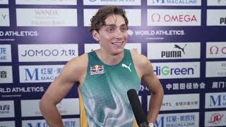 Armando Duplantis Breaks Pole Vault World Record at Xiamen Diamond League [upl. by Hough728]