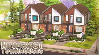 Newcrest Townhouses 🤍  The Sims 4 Speed Build [upl. by Atteuqal]