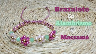 Aprende Bisutería Realiza Brazalete en Alambrismo y Macramé Tutorial DIY [upl. by Guillaume]