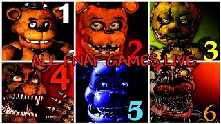 Playing all fnaf games live [upl. by Ekoorb]