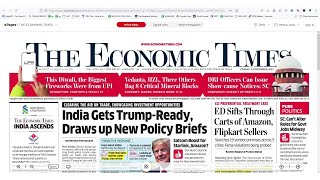 8 November 2024  The Economic Times Newspaper  Profitnama  Daily Finance amp Business News Analysis [upl. by Sana]