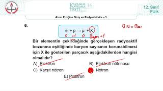 12Sınıf MEB Fizik Kazanım Kavrama Testi14 Atom Fiziği ve Radyoaktivite5 20182022 pdf [upl. by Ille]