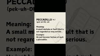 shorts vocabulary  PECCADILLO [upl. by Nnalyrehc]