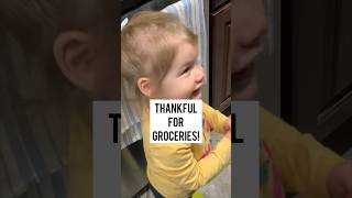 What will she want to open 😁 Thanksgiving groceries toddlers groceryhaul parenting thankful [upl. by Utta]