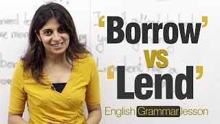 Confusing verb pairs Borrow and Lend  English Grammar lesson [upl. by Brazee]