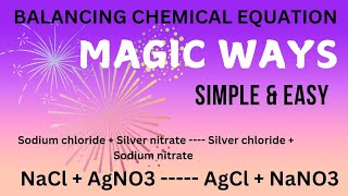 How to BALANCE NaCl  AgNO3  AgCl  NaNO3 by Hit amp Trial Method balancingchemicalequations [upl. by Mendez]