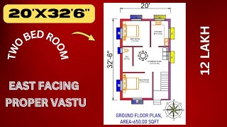 20X326 East Facing Building Plan East Facing Two Bed Room House Plan mahatohomedesigns [upl. by Lupien]