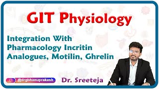 GIT physiology Integration With Pharmacology  Incritin analogues Motilin Ghrelin  USMLE Step 1 [upl. by Tamis]