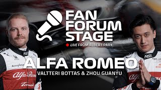 Alfa Romeos Valtteri Bottas amp Zhou Guanyu from the F1® Australian Grand Prix Fan Forum Stage [upl. by Archie]