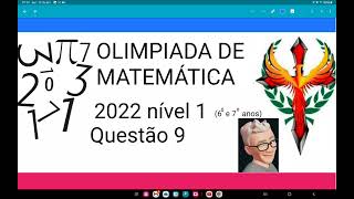 Olimpíada de matemática 2022 nível 1 questão 9 Na figura aparecem seis hexágonos têm um verso [upl. by Ydnys]