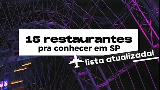 RESTAURANTES PRA CONHECER EM SÃO PAULO sp restaurantes gastronomia [upl. by Yelime]