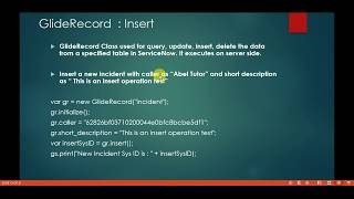 GlideRecord  Insert ServiceNow [upl. by Audres352]
