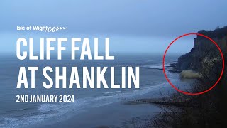 Cliff fall on the Isle of Wight at Shanklin caught on isleofwightcom webcam [upl. by Rases]