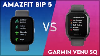 Amazfit Bip 5 vs Garmin Venu Sq Comparison [upl. by Otipaga]