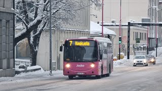 Savonlinja 949 Scania Lahti Scala K230UB  Jouko bus line 7 in Lappeenranta Finland [upl. by Yenial]