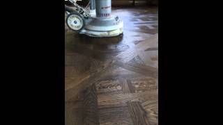 Wire brushed and stained European oak Parquetry Versailles [upl. by Cuttie]